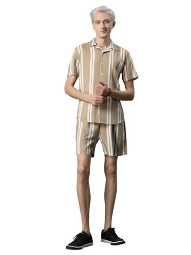 Image of Rigo Printed Co-Ord Set for Men's | Casual Shirt & Shorts Night Suit Set | Lounge-wear Nightdress Pajama Set for Men's | Night Wear, Beach Wear, Vacation Wear Outfit