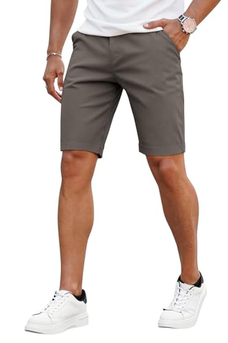 GINGTTO Mens Slim Fit Shorts 9" Inseam Stretch Chino Shorts