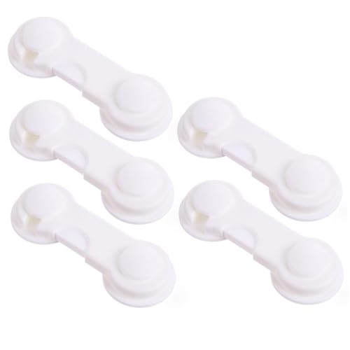 LEDMOMO 5個粘着式ベビー用 ロック キャビネット 引き出し 冷蔵庫 ワードローブ用 チャイルドプルーフロック 工具不要 簡単取り付け