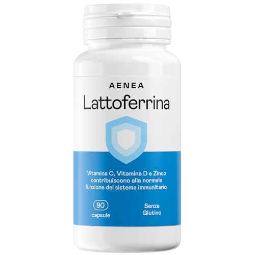Lattoferrina Alto Dosaggio 90 Capsule - Integratore Difese Immunitarie con Lattoferrina, Vitamina C, Vitamina D e Zinco Supporto in Inverno e nei Cambi di Stagione Prodotto in Italia