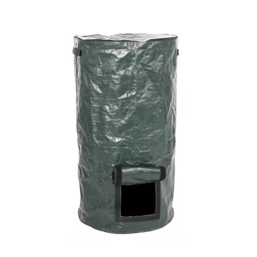 FACAIIO Poubelle à compost avec couvercle à l'extérieur, sac réutilisable pour déchets de jardin, matériau PE, 35 x 60 cm et 45 x 80 cm, vert ou noir, 1 pièce
