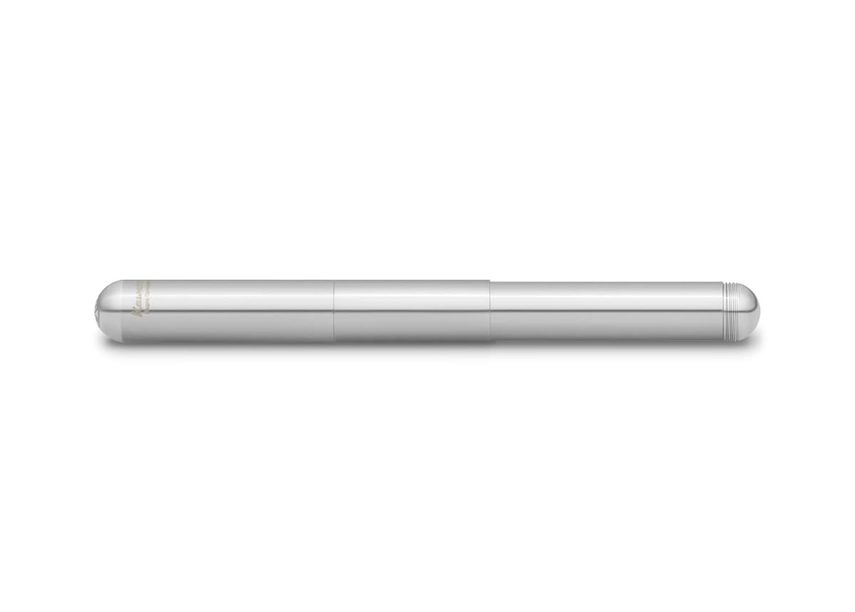 Kaweco SUPRA Füllhalter Edelstahl I Exklusiver Füllfederhalter für Tintenpatronen mit hochwertiger Stahlfeder inkl. Retro Metallbox I Füller 95-165 mm I Federbreite: B (Breit)