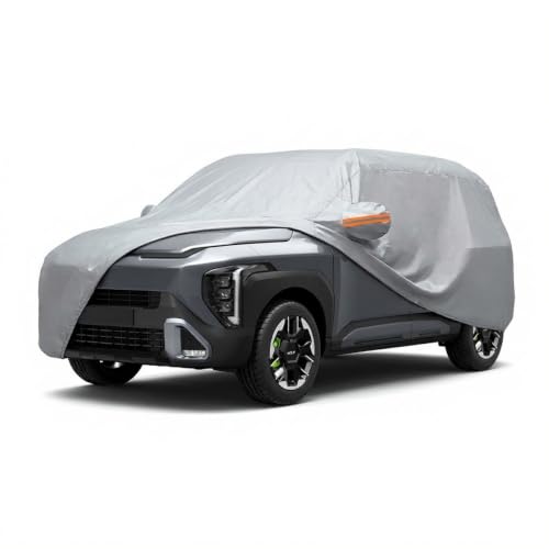 Image of myTVS 100% Waterproof Car Body Cover for Kia Syros - Custom-Fit, Double-Layer, UV & Dust Proof, Mirror Pockets & Elastic Clip Lock (CSK 7A)