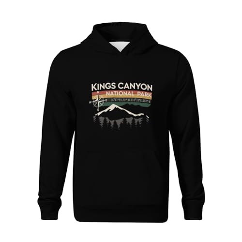 Kids Kings Canyon National Park Awesome GPS Location Design Boys Girls Lightweight Kangaroo Pocket Fleece Hoodies2