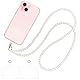 Wugauwor Perle Handykette Universal mit 2 Stück Universelles Patch, Handyhülle mit Band Geeignet für Alle Smartphones, Handyband zum Umhängen für Alle Standard Handyhülle, Tasche, Geldbörse