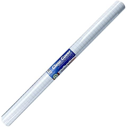 Premier Stationery Student Solutions Clear Book Cover Film, Sticky Back Plastic Roll, Ideal for School Supplies, Office Stationary, Self Adhesive Book Covering Film, Easy to Apply (33cm x 3m, 150gm) Cover