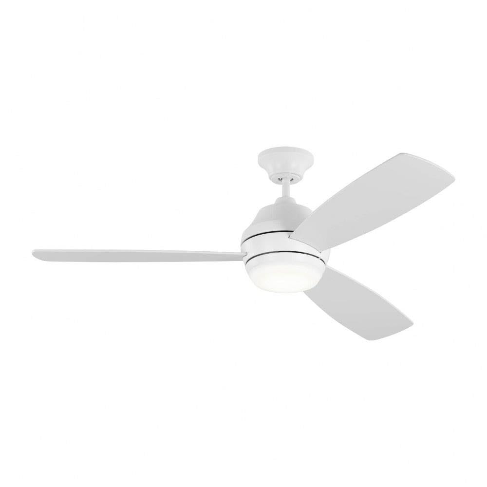Generation Lighting | 3IKDR52RZWD | Ikon 52-Inch Indoor/Outdoor Integrated Led Dimmable Ceiling Fan In Matte White Finish With Matte White Blades,