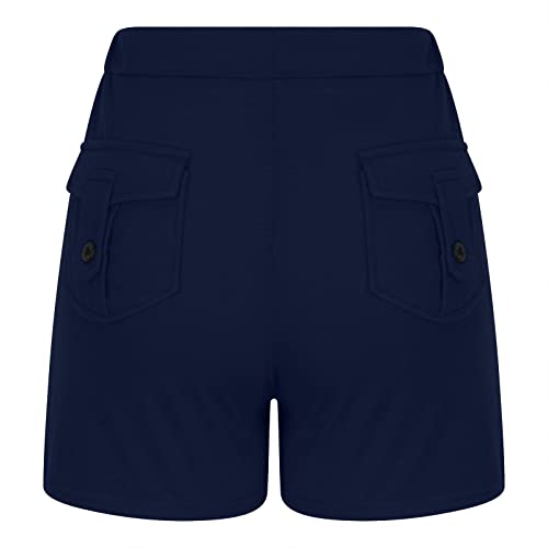 Gbsell Cargo Pants For Women Stretch Y2K Joggers Casual High Waisted Yoga Leggings With Pockets And Drawstring B-Navy #TOP3