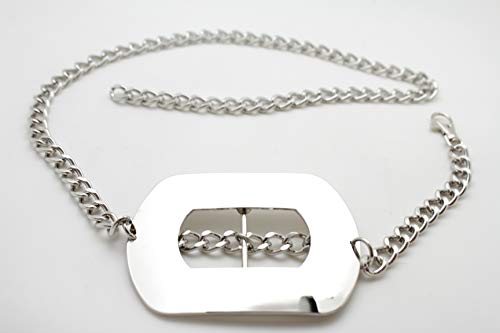 Tfj Women Fashion Skinny Belt Hip High Waist Silver Metal Chain Square Buckle M L Xl #TOP5
