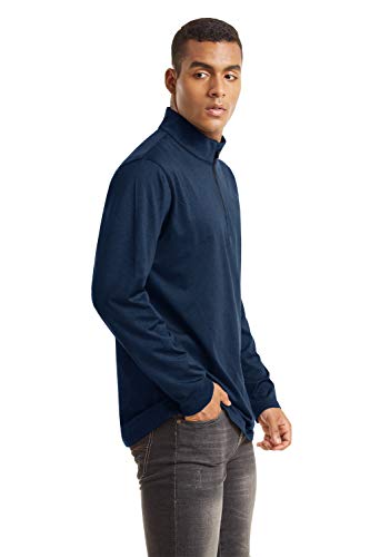 KEFITEVD Hardloopshirt voor heren, halve rits, ademend, sportshirt, fleece, opstaande kraag, sweatshirt, lange mouwen, stretch, gym, hardloopshirt - Image 5