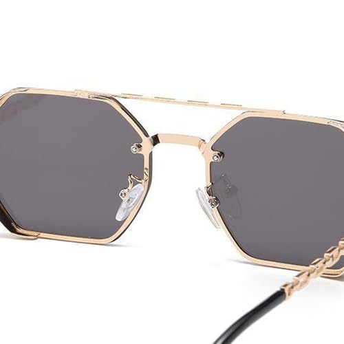 Simple and Fashionable Men's Polygonal Sunglasses Retro Gradient Metal Frame Outdoor Driving，L83472