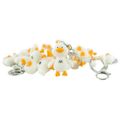 Crafters Cup Duck Duck Keychains | Bulk 20 Pack | Yellow Rubber Duck | Attach To Duck Duck Tag | You've Been Ducked White Duck Keychain #TOP2