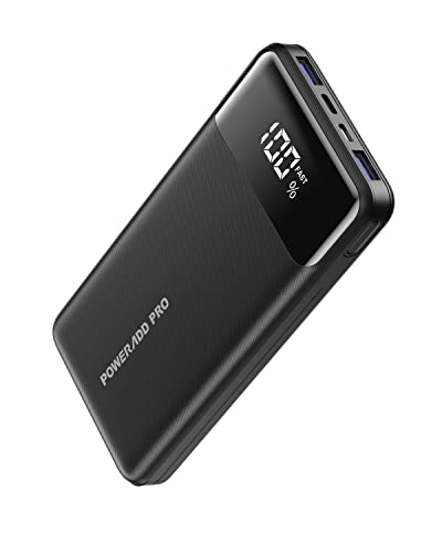 POWERΛDD PRO Portable Charger,20000mAh Power Bank with LED Display,PD 20W Fast Charging Battery Pack with USB C/USB A Output Compatible with iPhone 14 13 12 Samsung S21 Xiaomi Huawei and More
