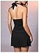 Milumia Women's Sexy Deep V Neck Halter Mini Dress Bodycon Mini Short Party Club Going Out Dress Black Medium