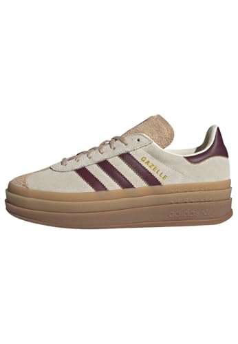 adidas Gazelle Womens Shoes, Cream White/Maroon/Magic Beige, Size 5.5