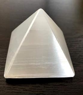 CRYSTALMIRACLE 123 Grams White Selenite Pyramid Crystal Healing Gemstone Reiki Home Office Gift feng Shui Positive Energy Metaphysical Health Wealth Psychic vaastu Bagua Meditation Spiritual