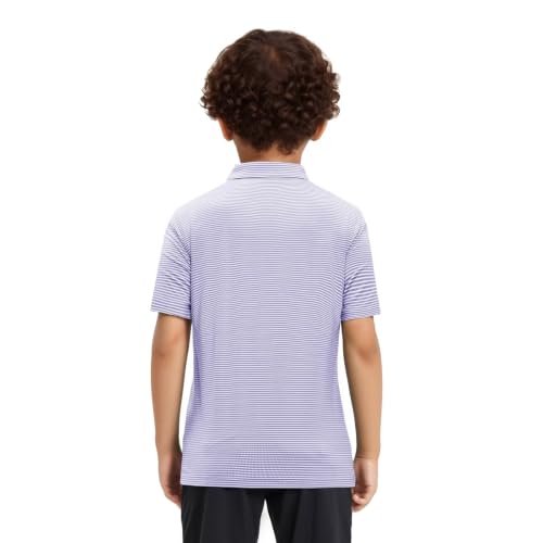 Image of Mens Golf Shirt Moisture Wicking Dry Fit Performance Sport Short Sleeve Striped Golf Polo Shirts for Men