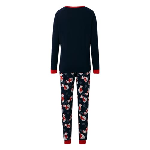 Pijama familiar de Navidad azul talla S conjunto de dos piezas de manga larga para el hogar 4