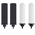 Gravity-fed Water Filter System, Replacement for Berkey® BB9®-2 Black Filters, ProOne® G2.0 Filters, Berkey® Gravity Water Filter System and Waterdrop® King Tank Series(Pack of 4)