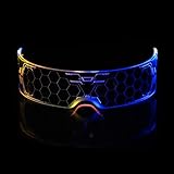 ACTOYS 7-Farben Leuchtbrille, Party Brille Led, Multi-Modi Blinkende Brille, Led Leuchtende, Coole Neonbrille, Flashing Led Glasses für Party Halloween EDM