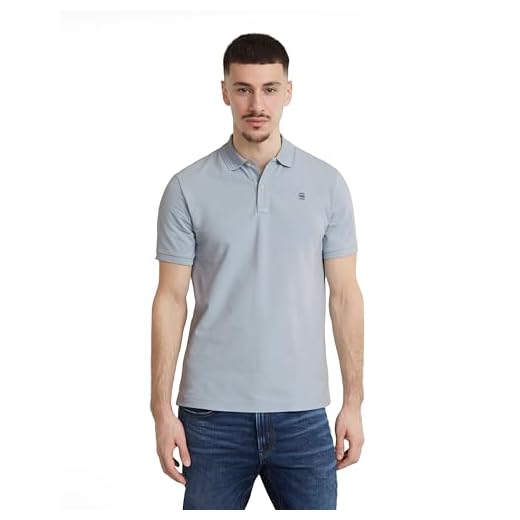 G-STAR RAW Dunda Slim Polo, Azul (Faze Blue D11595-5864-6481), L para Hombre