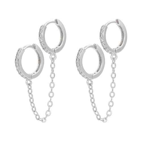 Boucles d'oreilles chaine double clou pour vos soirées et looks urbains