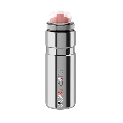 ELITE Syssa Bidon Cyclisme Aluminium Argenté Brillant 750ml – Gourde Vélo Léger Résistant – Pour Route VTT Gravel E-Bike – Plusieurs Couleurs...
