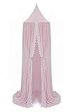 YUAKOU Princess Bed Canopy for Kids Baby Bed, Chiffon Dome Mosquito Net Hanging Decoration Christmas