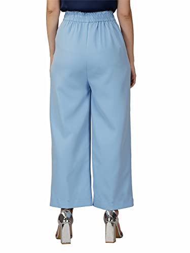 Image of fabcoast High Waist Wide Leg Loose Relaxed fit Women Pants - Flare Style, Half Waistband, Soft and Breathable Fabric - Ideal for Casual and Formal Wear.