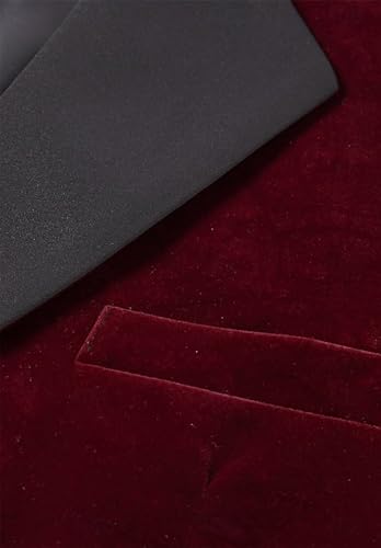 Men's Single Button Velvet Sport Blazer Slim Fit Business Suit Jacket for Prom Dinner2