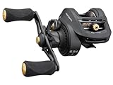 Quantum Smoke HD Baitcast Fishing Reel, Size 200 Reel, Right-Hand Retrieve, Continuous Anti-Reverse Clutch, Large EVA Handle Knobs, 5.3:1 Gear Ratio, Black