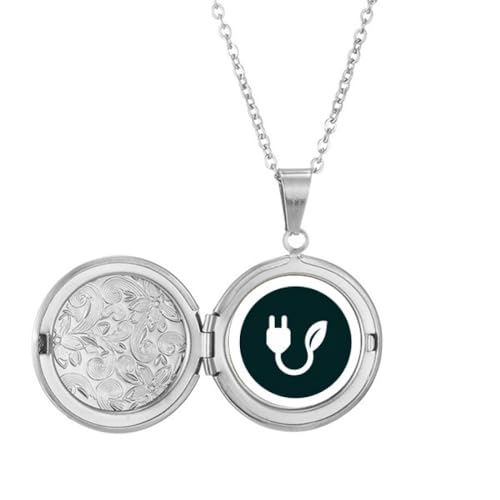 Câble de charge vert foncé avec médaillon pour accrocher une photo, un cadeau d'anniversaire