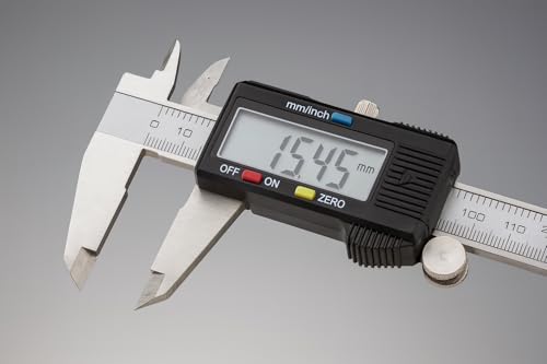 Image of CorceptiveWaterproof Digital Vernier Caliper - Stainless Steel Electronic Measuring Tool (0-150mm / 0-6 Inch) with LCD Display, Inch /MM Conversion, IP54 Protection
