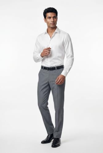 Image of BEYOURS Men's Full Sleeve Shirt Regular Fit Spread Collar 100% Cotton Satin Office & Formal.