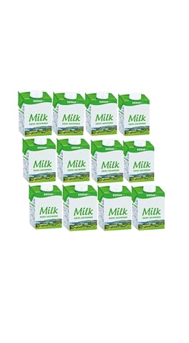 Lakkeland Dairies Semi-Skimmed Milk | 12 Pack of 500ml | Long Life | Delicious & High in Protein