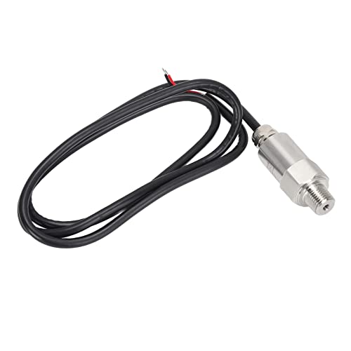 Pressure Transmitter, Air Pressure Transmitter, 304 Stainless Steel, ASIC Technology, 0-16 Bar Range, 1.0% F.S Accuracy, 2 Wire System Pressure Transmitter for Air, Water, Oxygen(Straight Line)