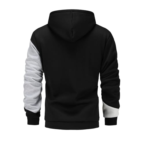 Men's Hoodies Fashion Color Block Long Sleeve Pullover Sweatshirt Loose Fit Soft Comfy Casual Fall Winter Clothes2