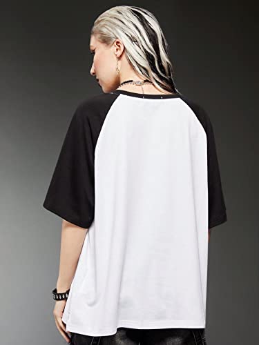 SHENHE Women's Graphic Half Sleeve Drop Shoulder Crewneck Oversized T Shirt Tops2