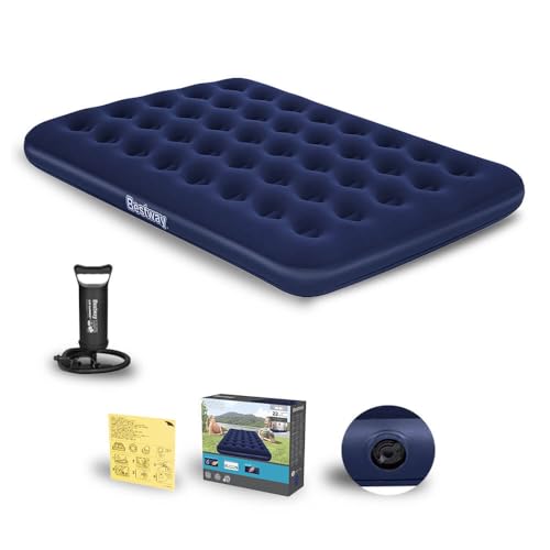 Colchão Inflável Suporta 300kg Casal Camping Praia + Bomba de Ar Manual Bestway