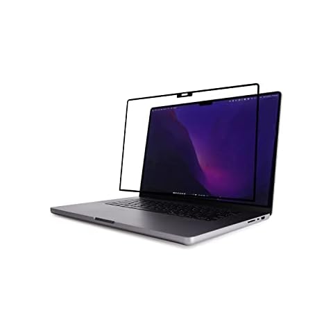 Moshi iVisor AG Anti-glare Screen Protector for MacBook Pro 16-inch (2022 M1, A2485), Easy-Installation, Washable & Reusable, Scratch Protection, Fingerprint Resistant - Black (Clear/Matte) Cover