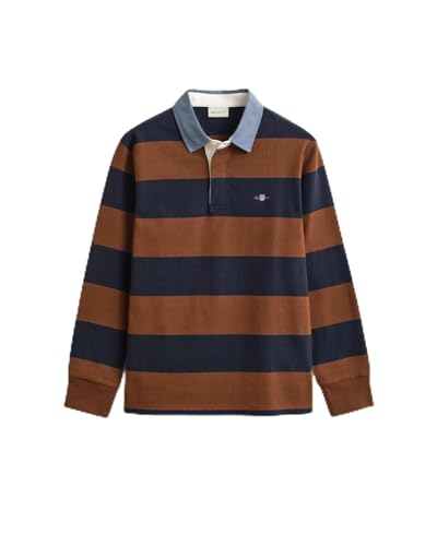 GANT REG Chambray Stripe Heavy Rugger, Marron Acajou, M