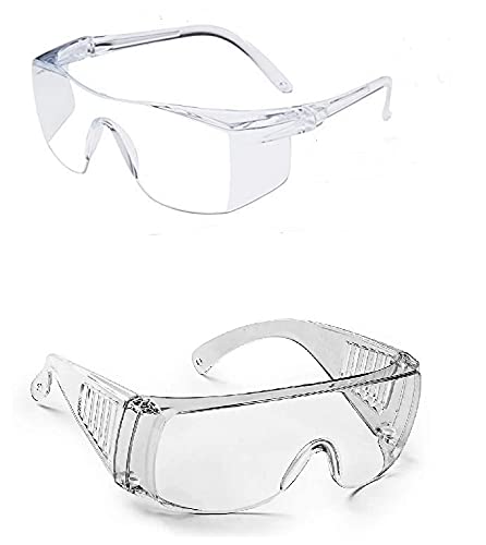 Quantum Retail - [QR1 + QR3 - Combo Pack] - Anti-Droplets, Anti-Fog Glasses for Construction Laboratory Outdoor Eye Protection/Dust protection Bike Riding Safety Goggle - {Free-Size}
