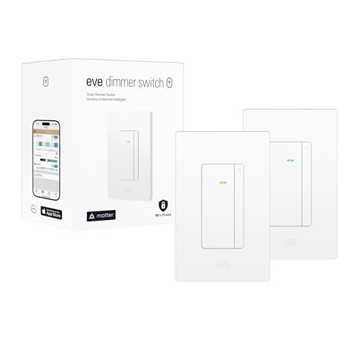 Eve Dimmer Switch (Matter) 2-Pack – Smart Dimmer Switch, for...