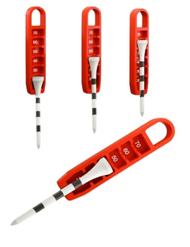 Golf Tee Elevator Height Adjuster, Precision Golf Tee Elevator for 20-70mm, Portable 3D Printed Tee Setter for Accurate Placement and Improved Game Performance (red)