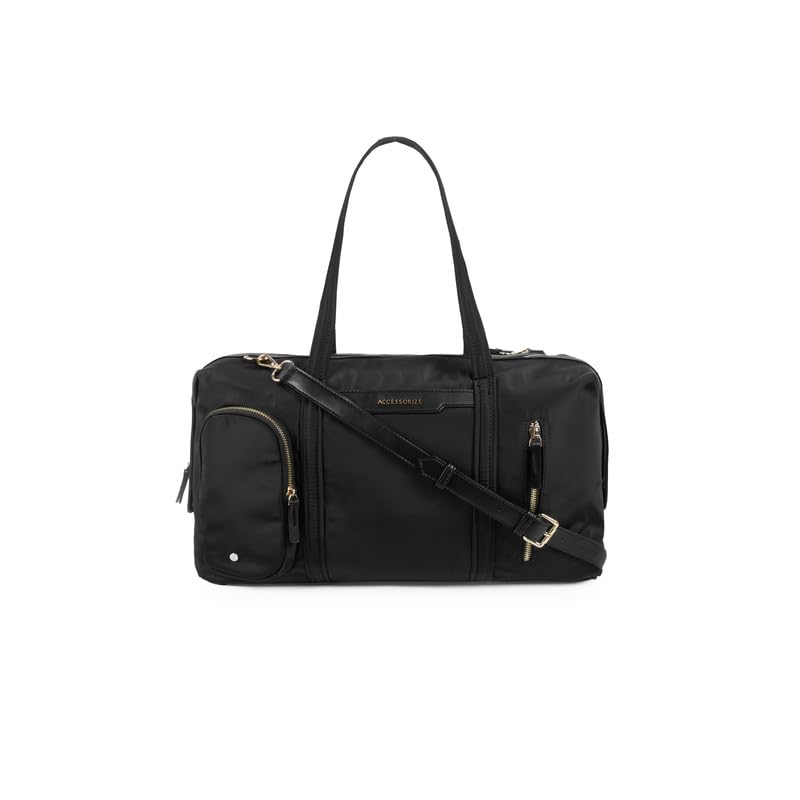 accessorize London Women's Black Vesta Multi-Pocket Weekender-picture-24