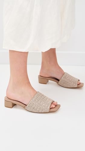 R0AM Women's Raffia Square Block Heels3