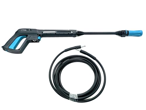Avalon - Pistola de Alta presión para hidrolimpiadoras + Manguera de 5 Metros y Boquilla. Pistola con conexión rapida para limpiadoras a presión, Compatible con Sterwins, Kompak, One Year