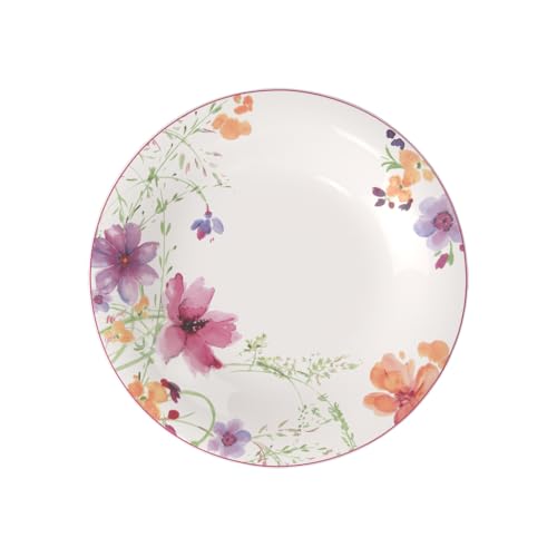 Villeroy & Boch Mariefleur Basic Runder Gourmetteller, 30 cm, Premium Porzellan, Weiß/Bunt