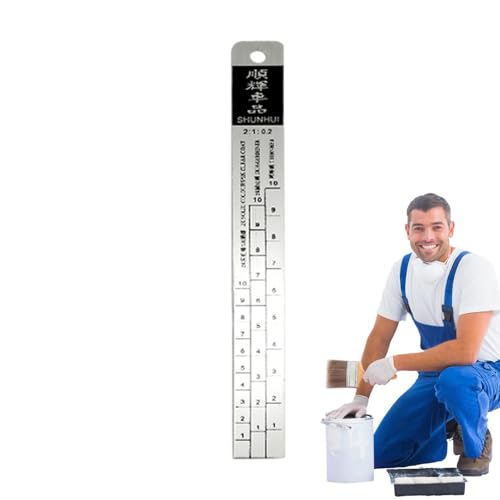 ペイントミキシングルーラー - 自動車規模の比率ツール、正確な流体測定用のスチールゲージ、精密コーティングアクセサリー、プロのショップ機器、自動 クリアコート、ベースコートを迅速かつ正確に測定できます。車補修に最適