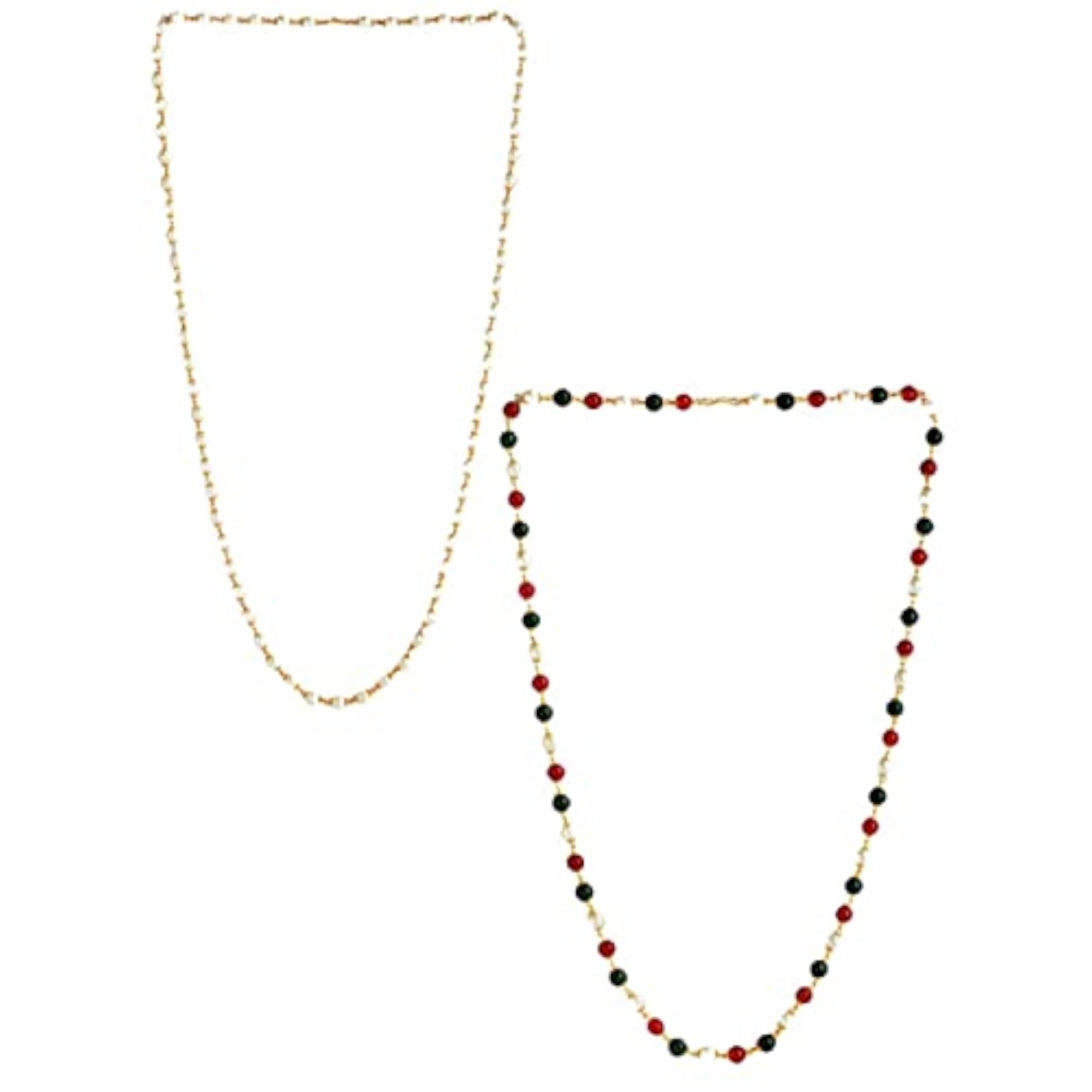 Gold-Plated Pearl Beaded Layered Necklace Set